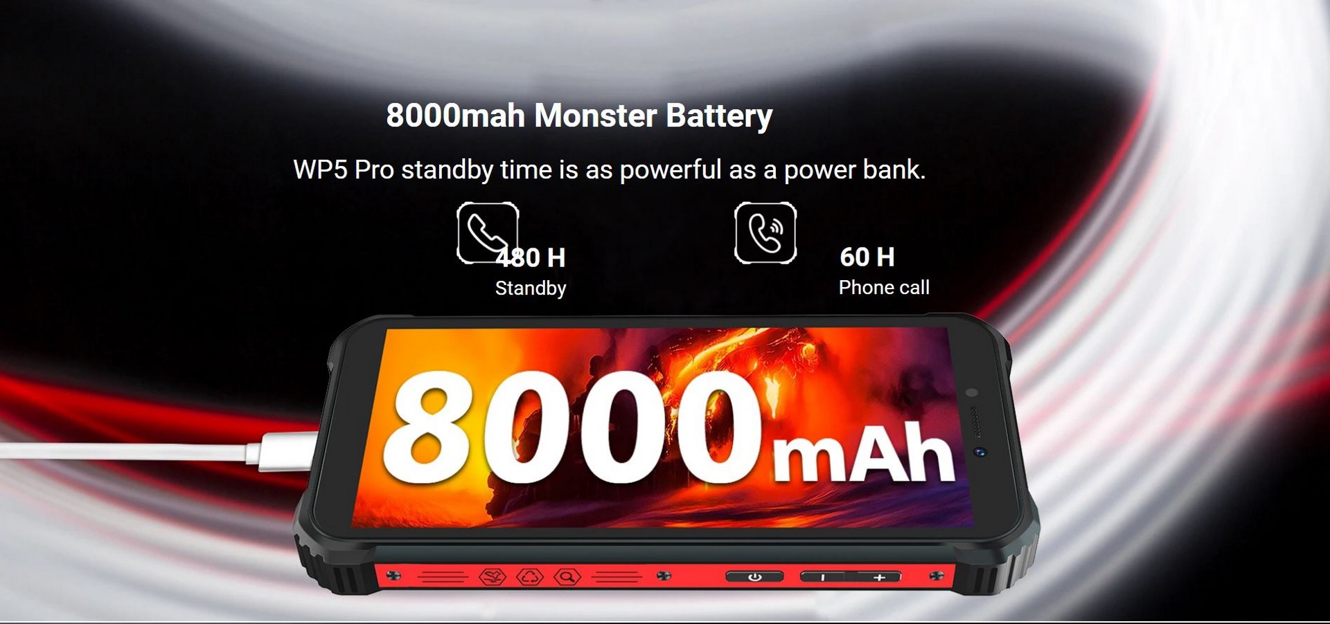 Oukitel WP5 Pro - аккумулятор на 8000 мАч